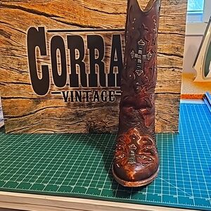Corral Brown Python crystal cross boots